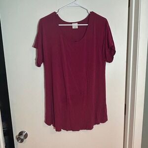 Soma Intimates Burgundy Scoop Neck Short Sleeve Lounge Sleep Tee Size Medium